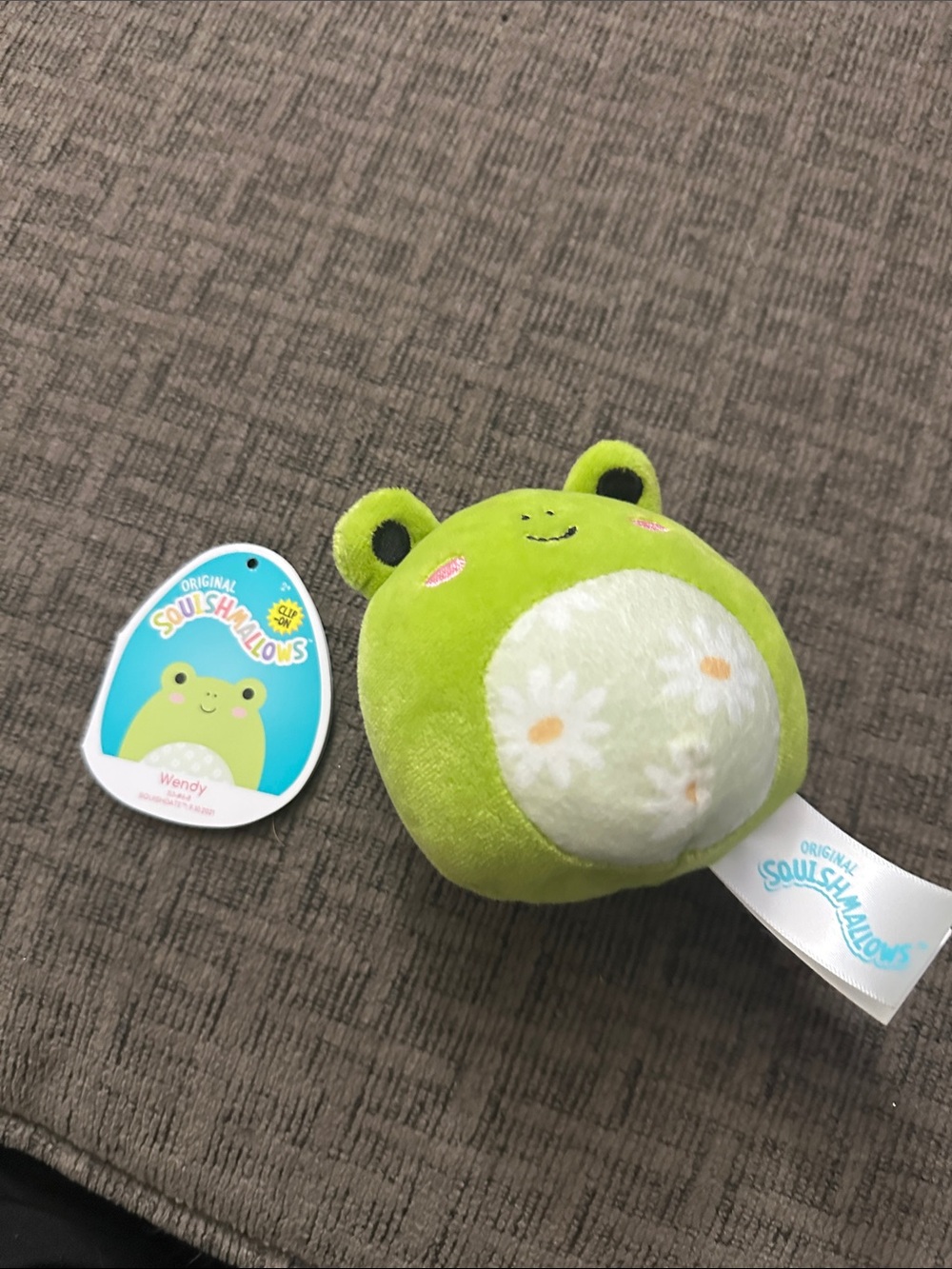Squishmallows Green Frog Plush with White Daisy Belly